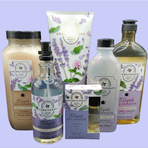"STEEPED RELAXATION" LAVENDER + MINT + TEA AROMATHERAPY BUNDLE - Picture 1 of 2
